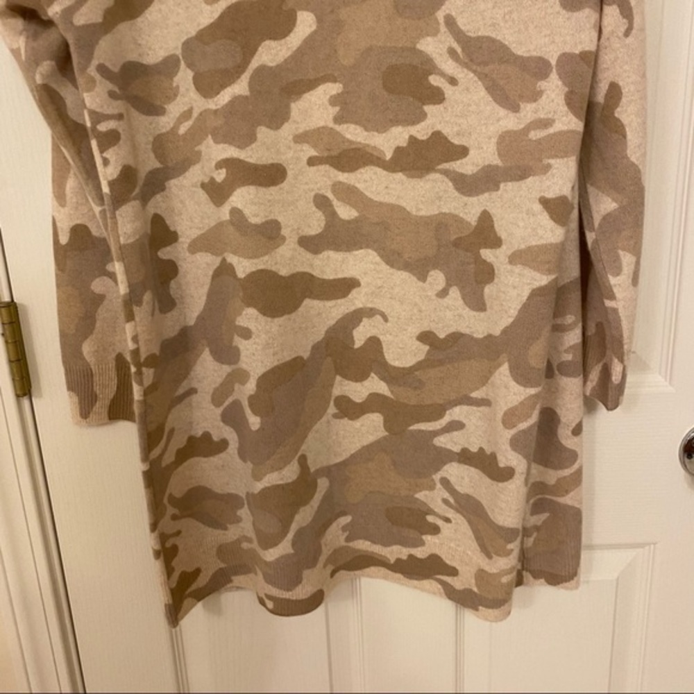 MAGASCHONI Cashmere Camo Open Front Cardigan in Neutral Camo - Picture 9 of 12